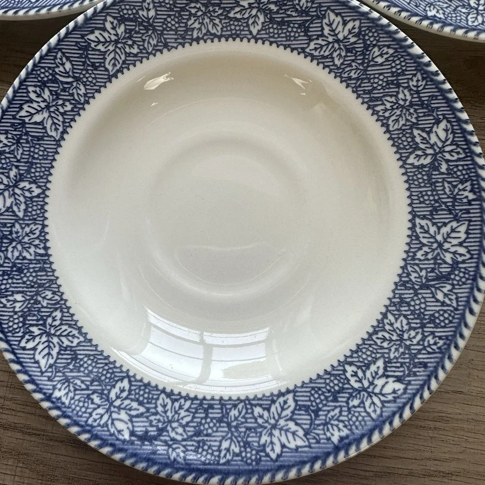 Vintage Homer Laughlin Shakespeare Country 6" Saucer Plate Cottagecore Set of 3 - Picture 2 of 6